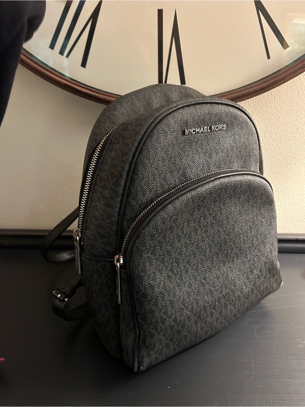 Michael Kors Black Logo Mini Backpack